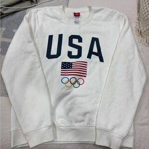 Team Apparel White USA Olympic Crewneck Sweater